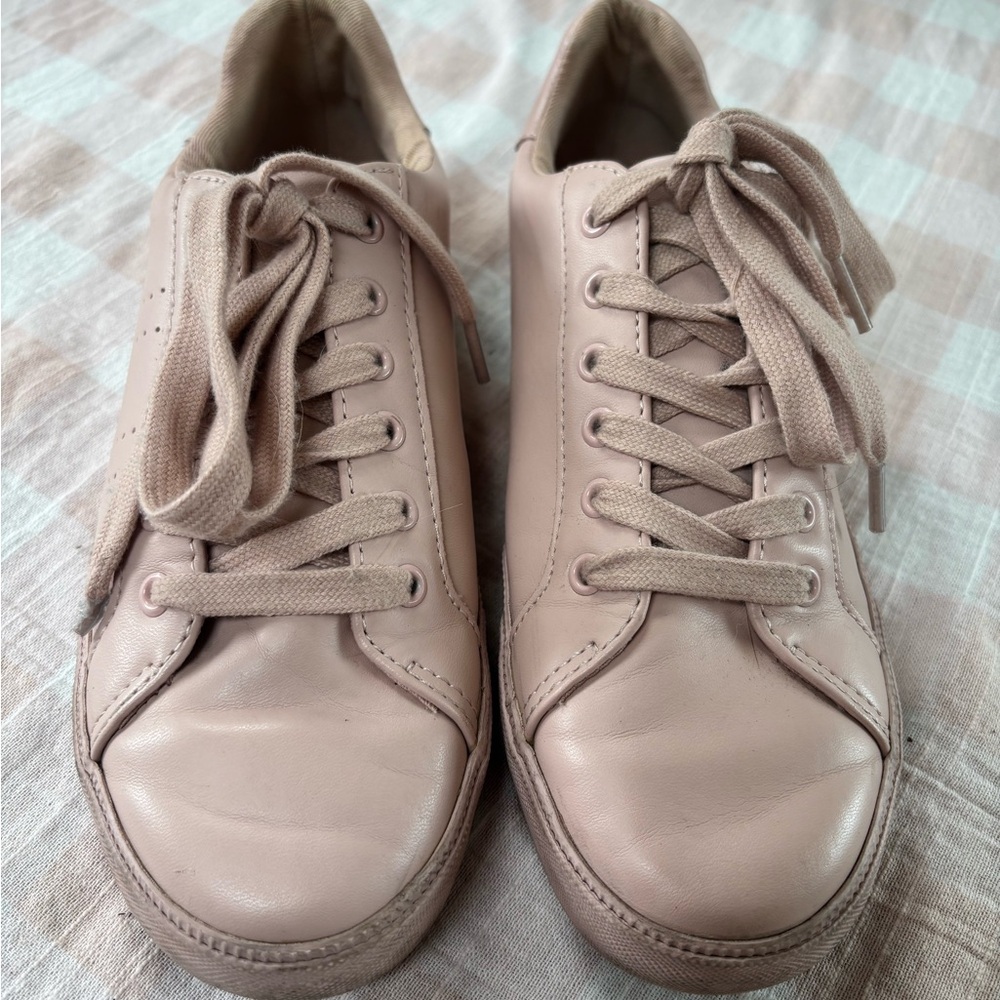 Pink Blush Tommy Hilfiger Leather Tennis Shoes